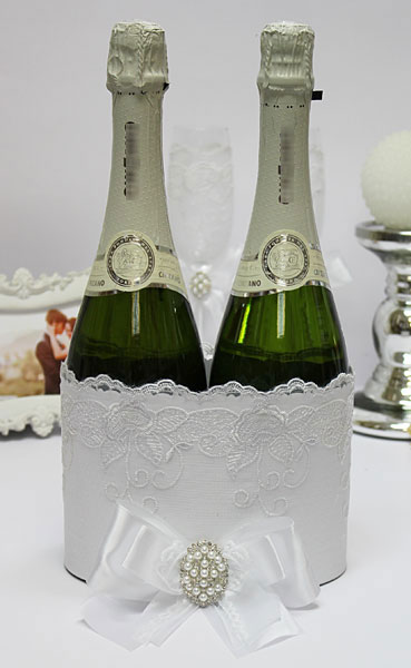 Декоративный чехол для шампанского "В ажуре"