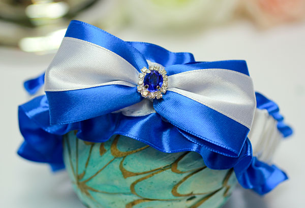 Подвязка для невесты "Афродита" (синий)