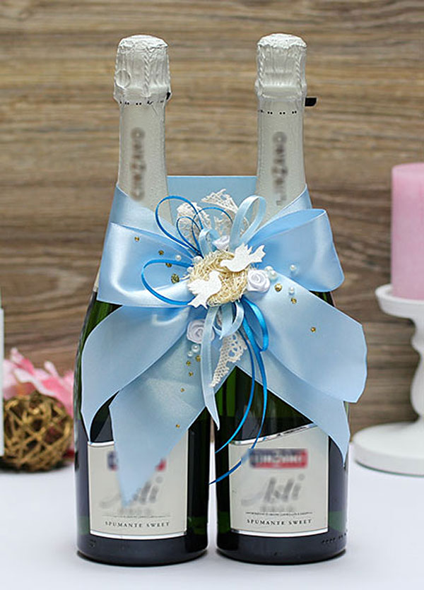 Украшение для свадебного шампанского "Семейное гнездышко"