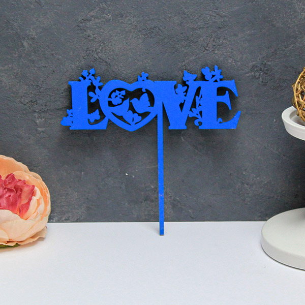 Топпер для торта Love (синий)
