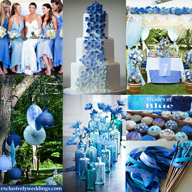 Свадебный набор аксессуаров в голубом цвете